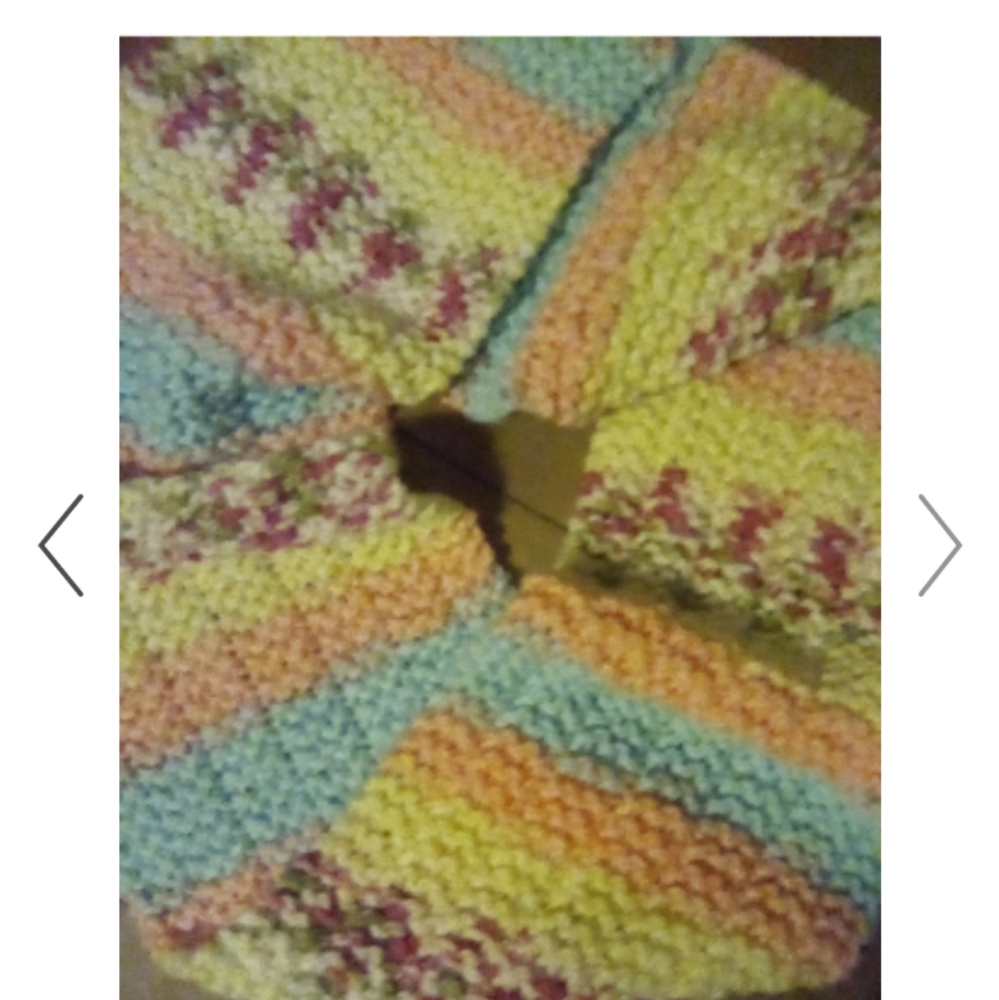 NWT Handmade knitted Spring Floral Print Scarf